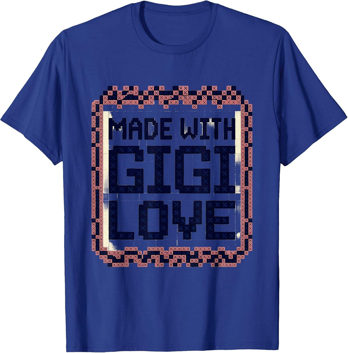 Men's Made With Gigi Love Heartfelt Grandma Design T-Shirt - Royal Blue