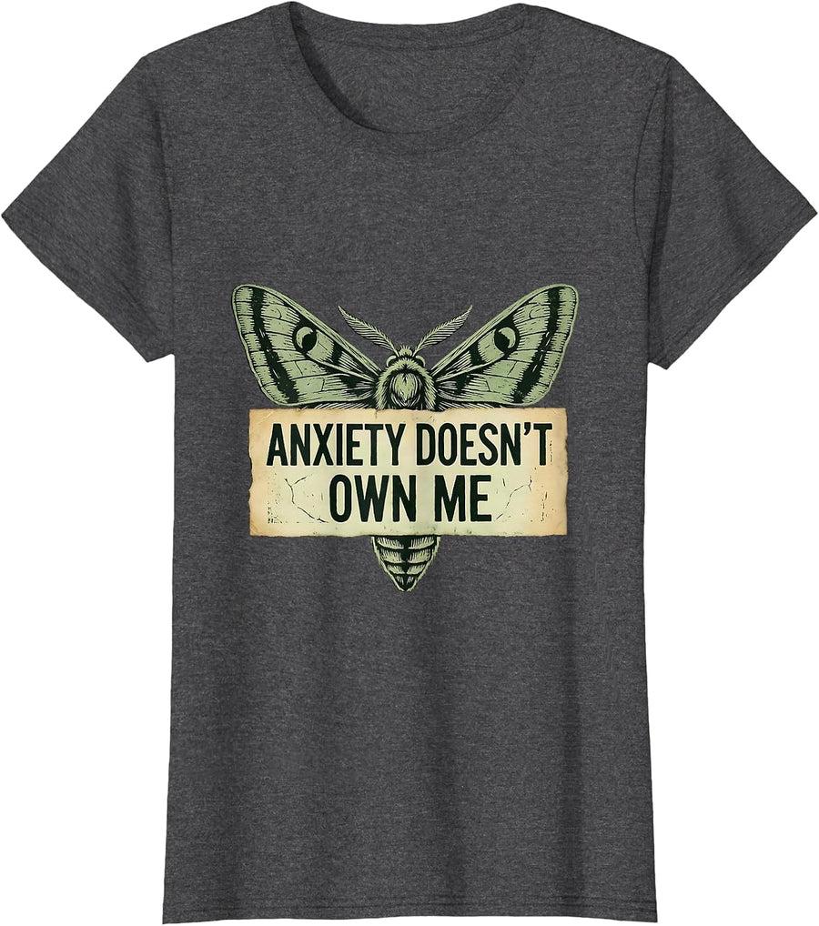 Women's Anxiety Doesn't Own Me Mental Health Awareness T-Shirt - Dark Heather Grey