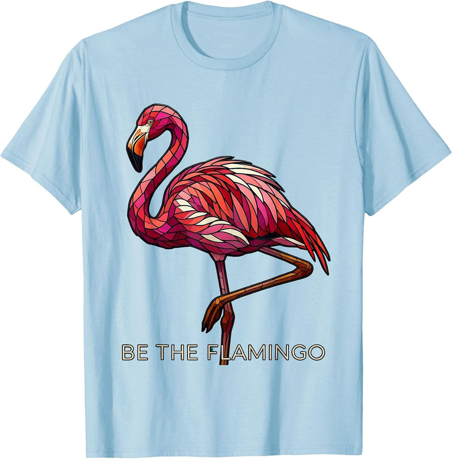 Men's Be the Flamingo Bold Statement Design T-Shirt - Baby Blue