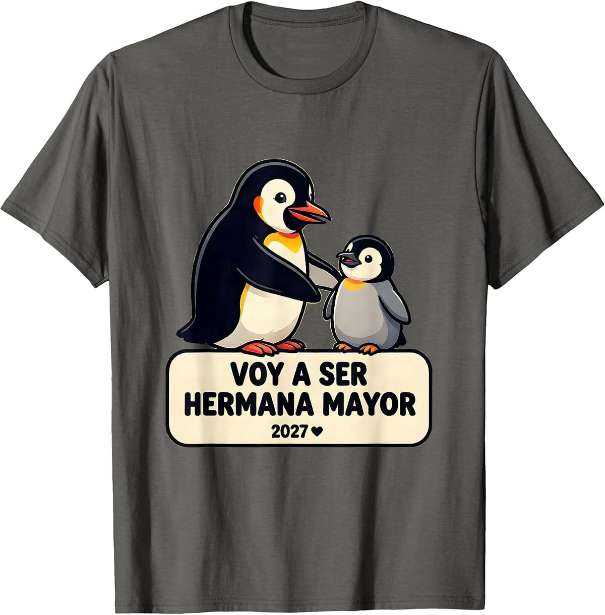 Voy A Ser Hermana Mayor 2027 Cartoon Big Sister Spanish T-Shirt - Asphalt Grey