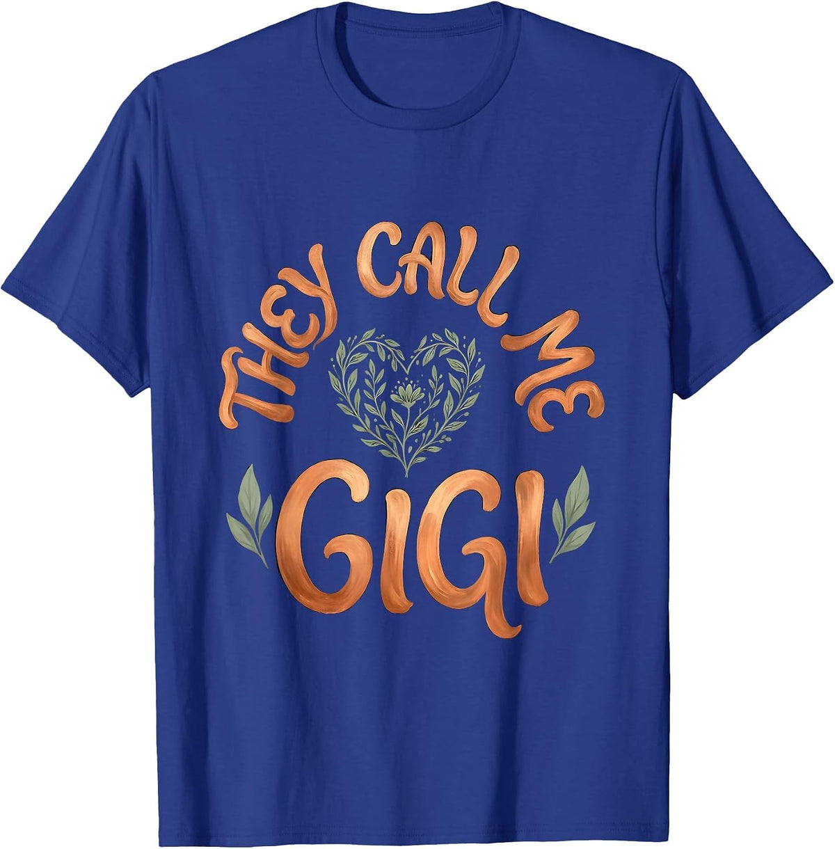 Men's They Call Me Gigi Boho Typography Grandma Nickname National T-Shirt - Royal Blue