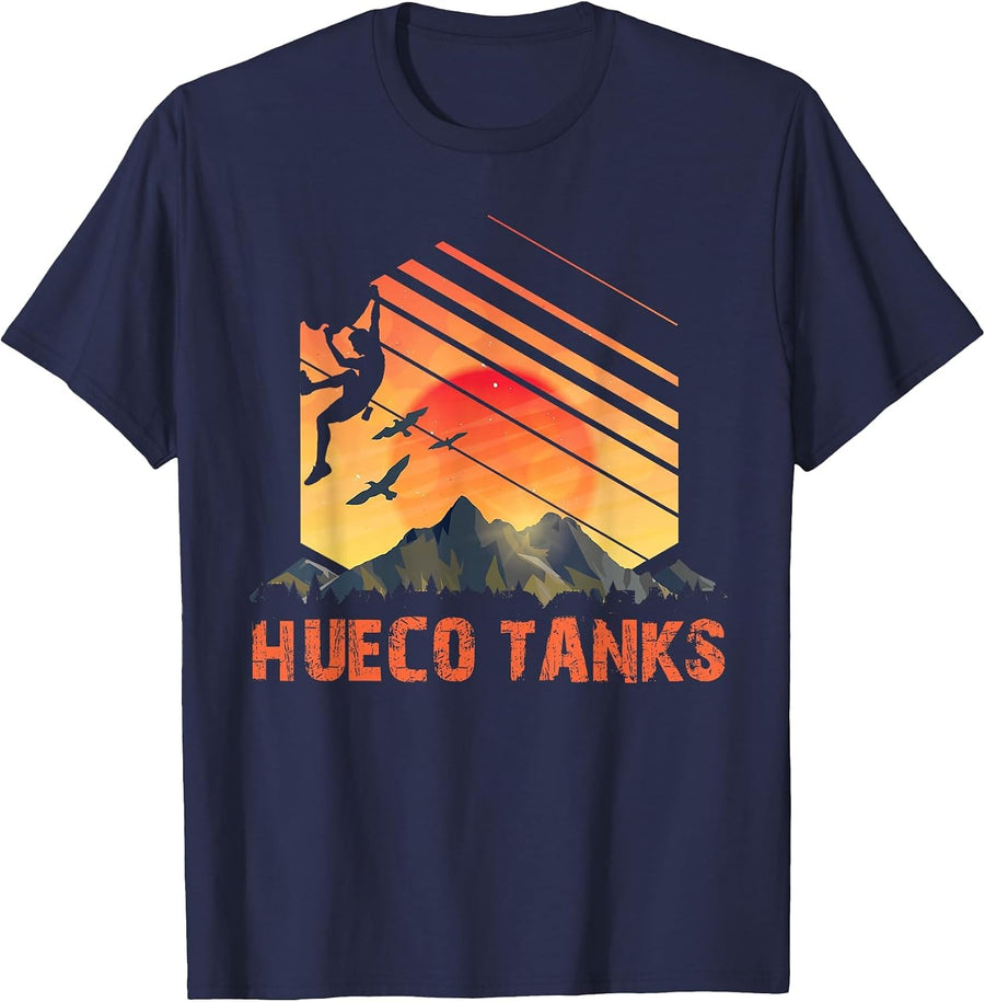 Hueco Tanks - Bouldering Climbing Hueco Tanks T-Shirt - Navy Blue