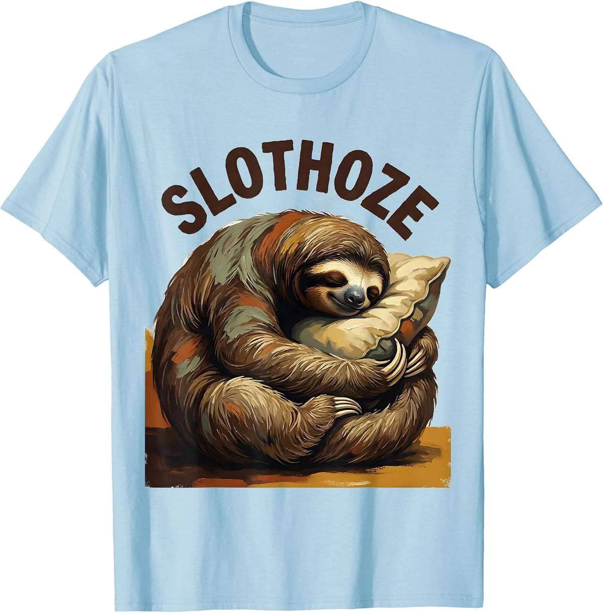 Men's Slothoze Official Sleepshirt Cute Sleeping Sloth Animal T-Shirt - Baby Blue