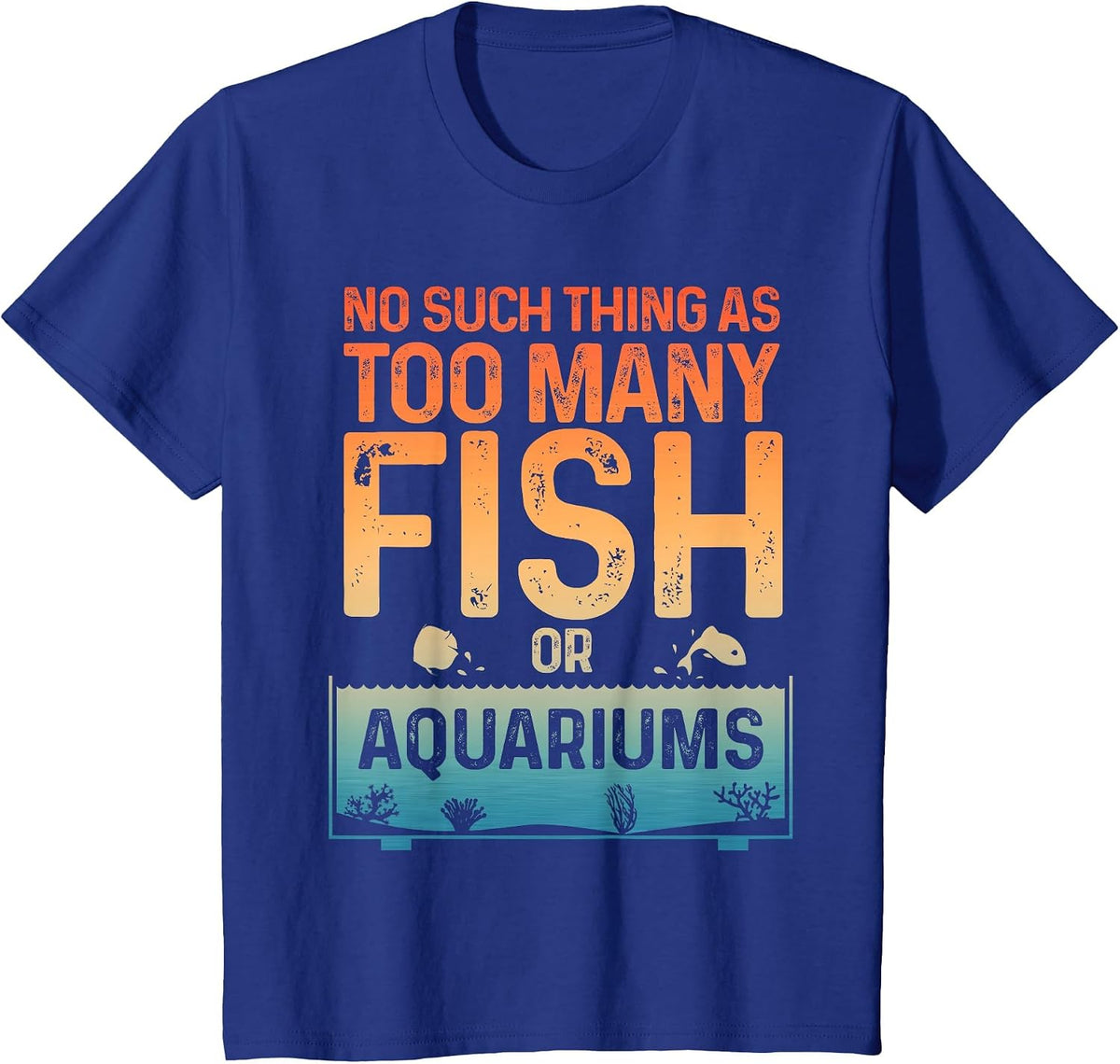 Aquarium Design for Men Women Fish Lover Aquarium Fish Tank T-Shirt - Royal Blue