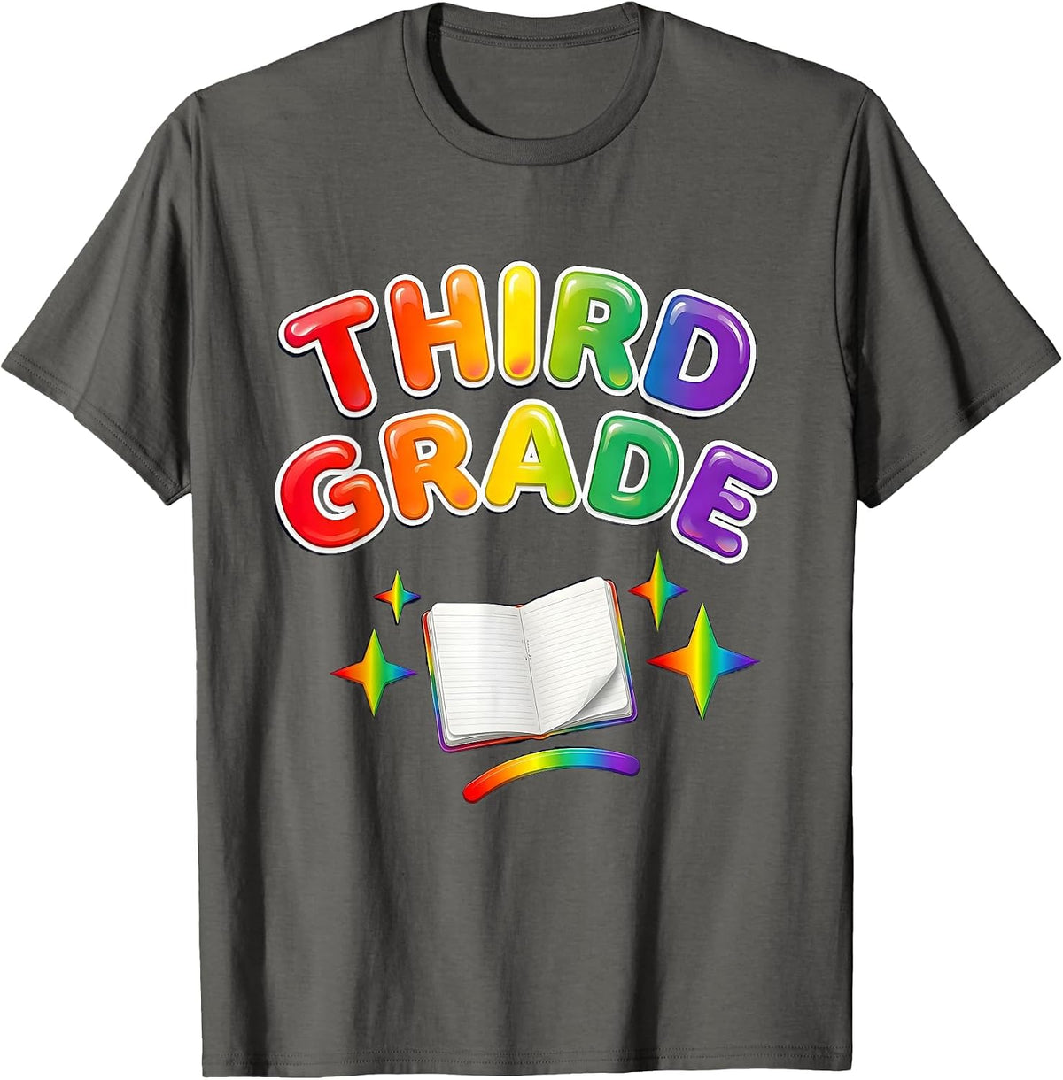Men's Third Grade Colorful Back To School Teacher Student First T-Shirt - Asphalt Grey
