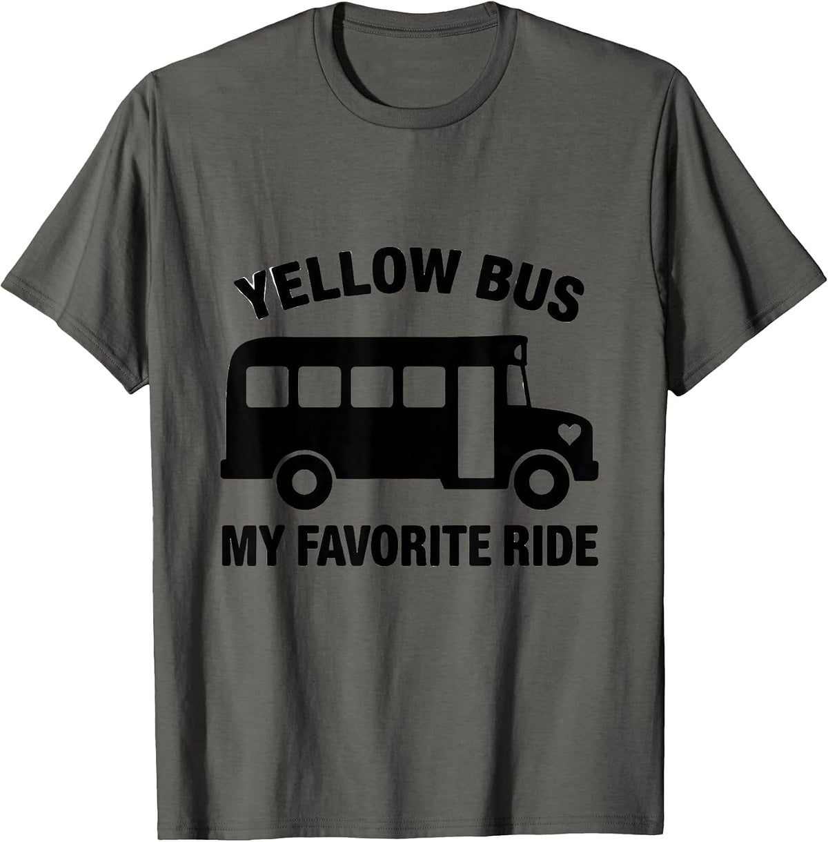 Men's Yellow Bus My Favorite Ride Funny School Bus Driver Costume T-Shirt - Asphalt Grey