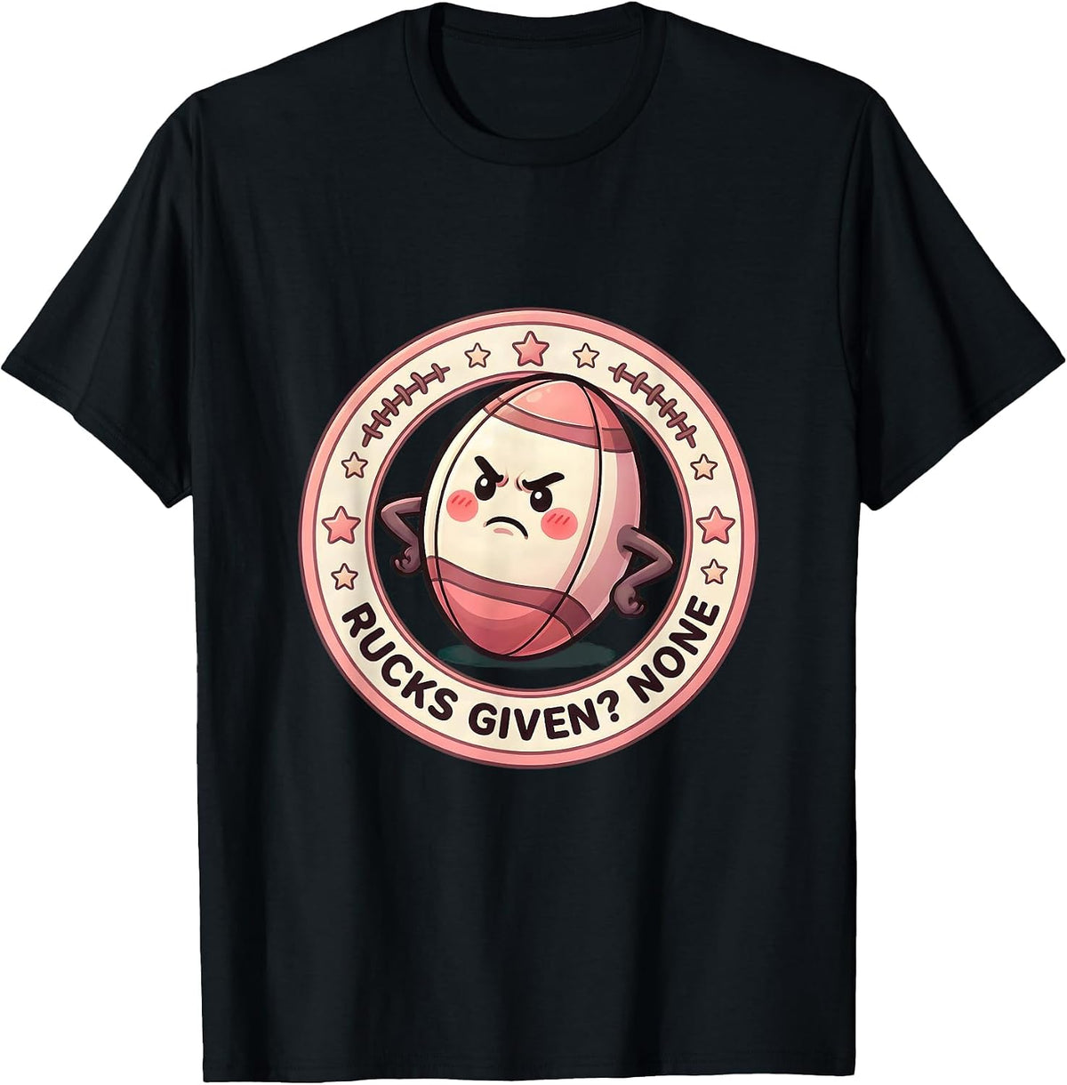 Men's Rucks Given None Funny Rugby Design T-Shirt - Black