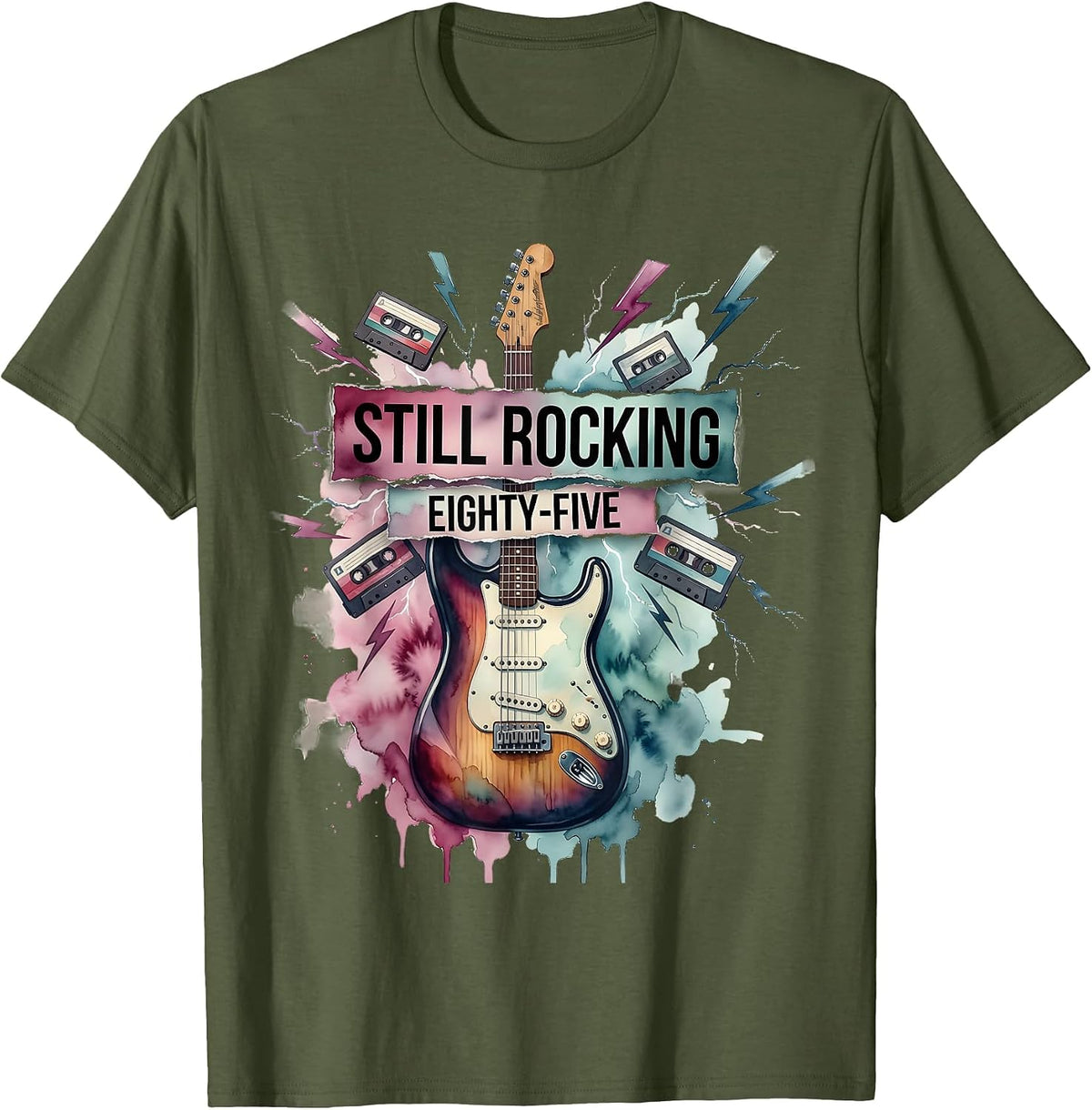 Still Rocking Eighty-Five 1985 Vintage Design T-Shirt - Olive Green