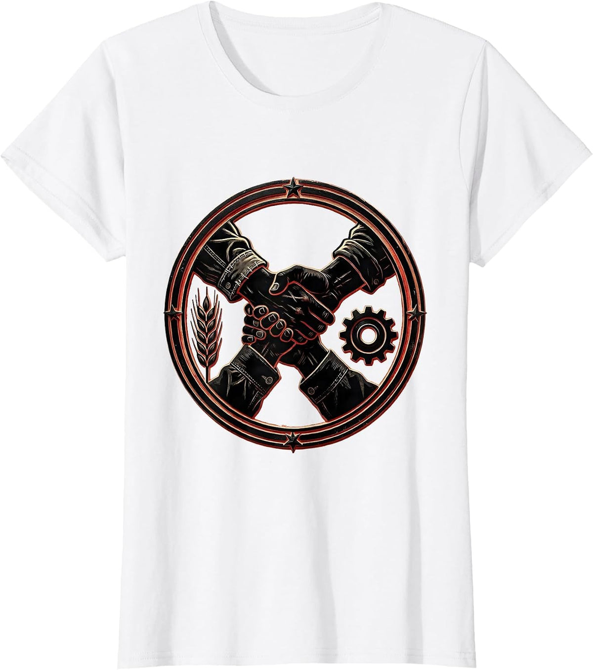 We The People Farmer and Factory Worker Unity T-Shirt - White
