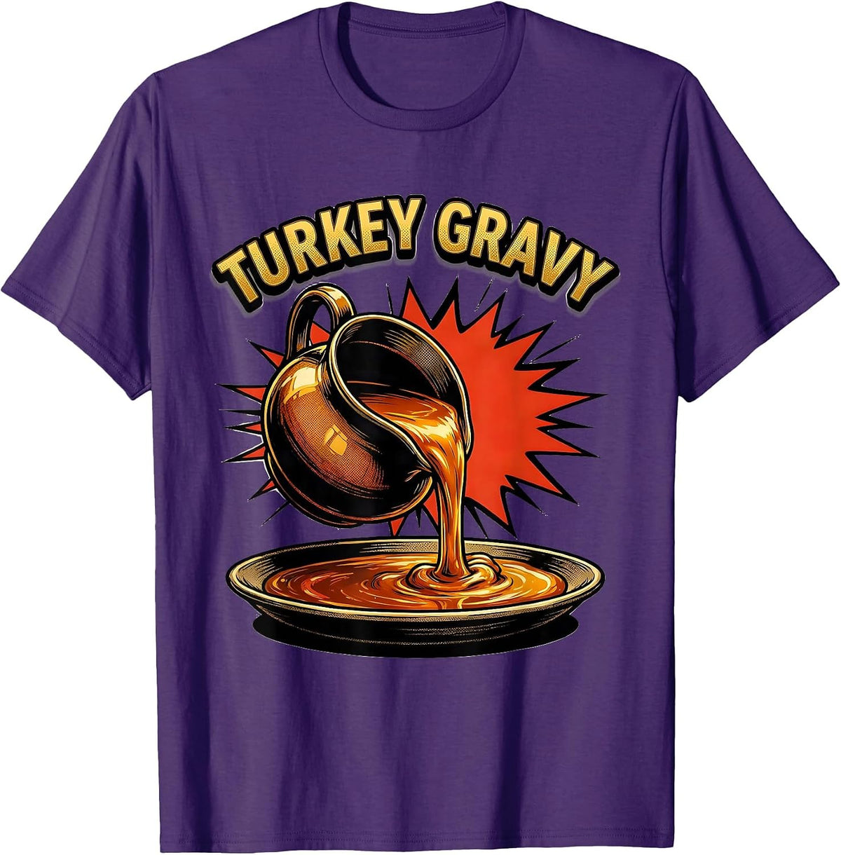 Men's Turkey Gravy Bootleg 90's Rap Rock Vintage Funny T-Shirt - Purple