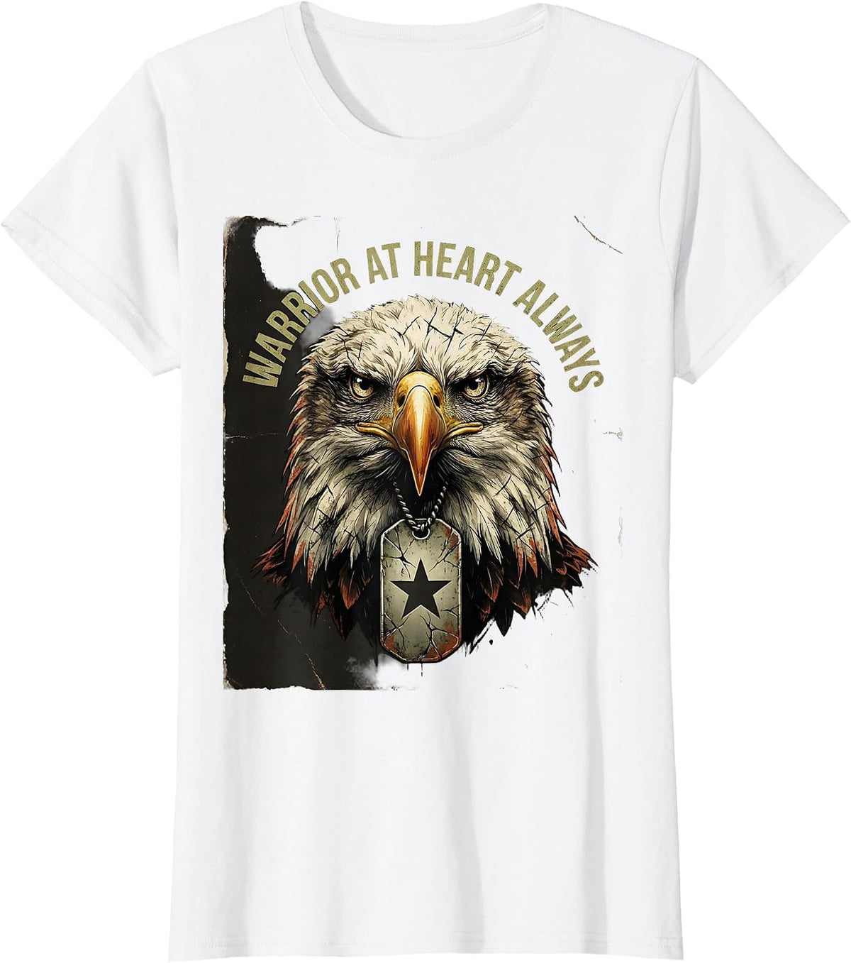 Warrior At Heart Always Veteran Pride Design T-Shirt - White