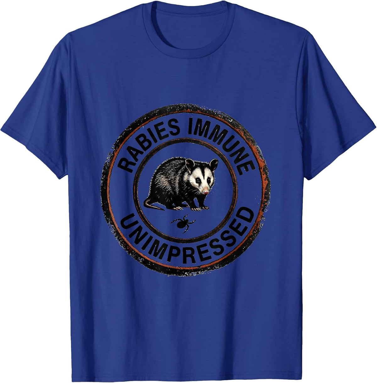 Men's Rabies Immune, Unimpressed Funny Opossum Meme Animal Humor T-Shirt - Royal Blue