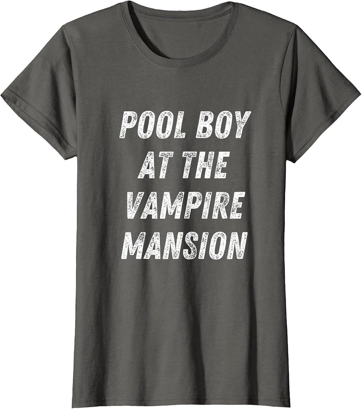 Pool Boy At The Vampire Mansion Funny Emo Goth T-Shirt - Asphalt Grey