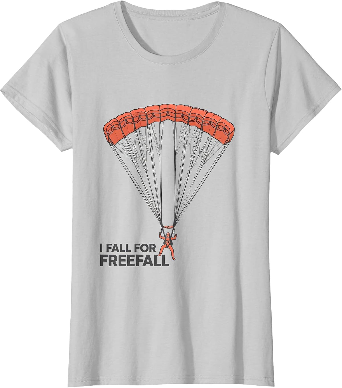 I Fall For Freefall Funny Skydiving Enthusiast Gift T-Shirt - Silver Grey