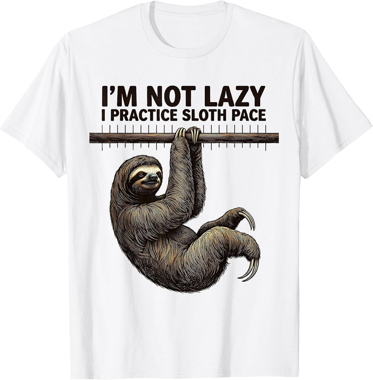 Men's I'm Not Lazy, I Practice Sloth Pace Funny Sloth Lover Animal T-Shirt - White
