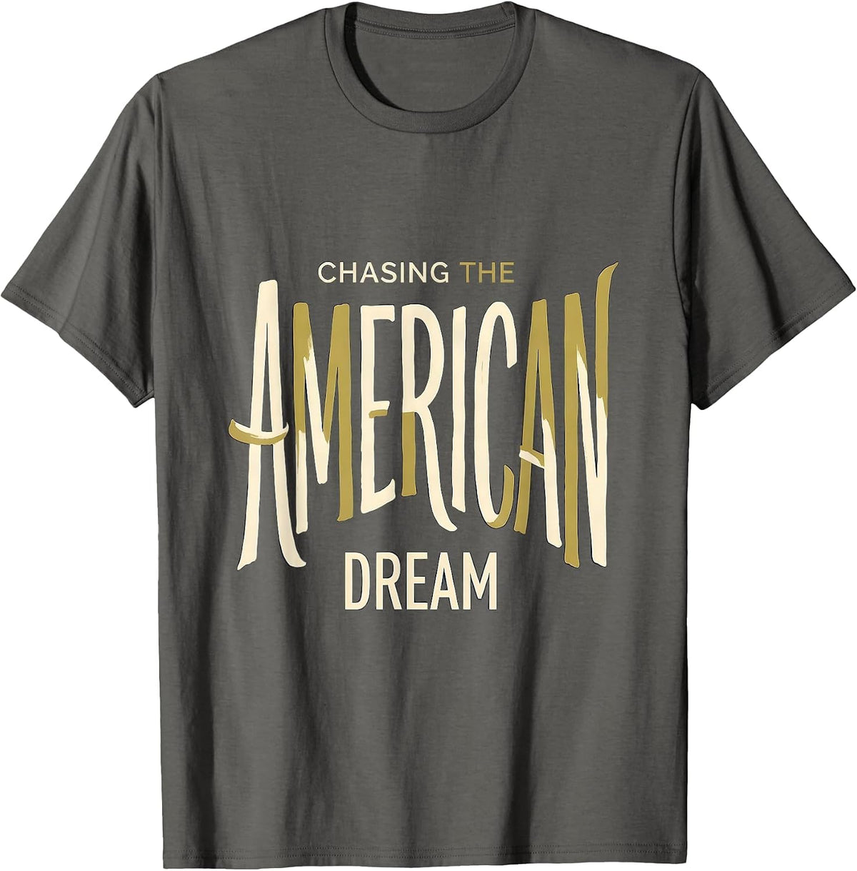 Chasing the American Dream Patriotic Design T-Shirt - Asphalt Grey