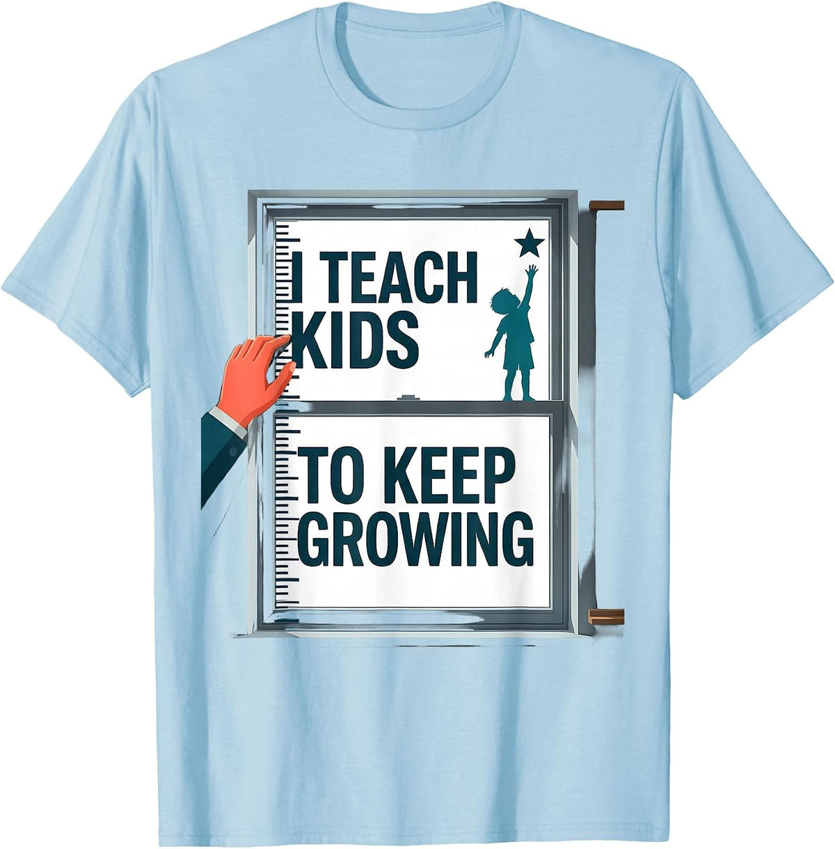 Men's I Teach Kids To Keep Growing Funny Teacher Appreciation T-Shirt - Baby Blue