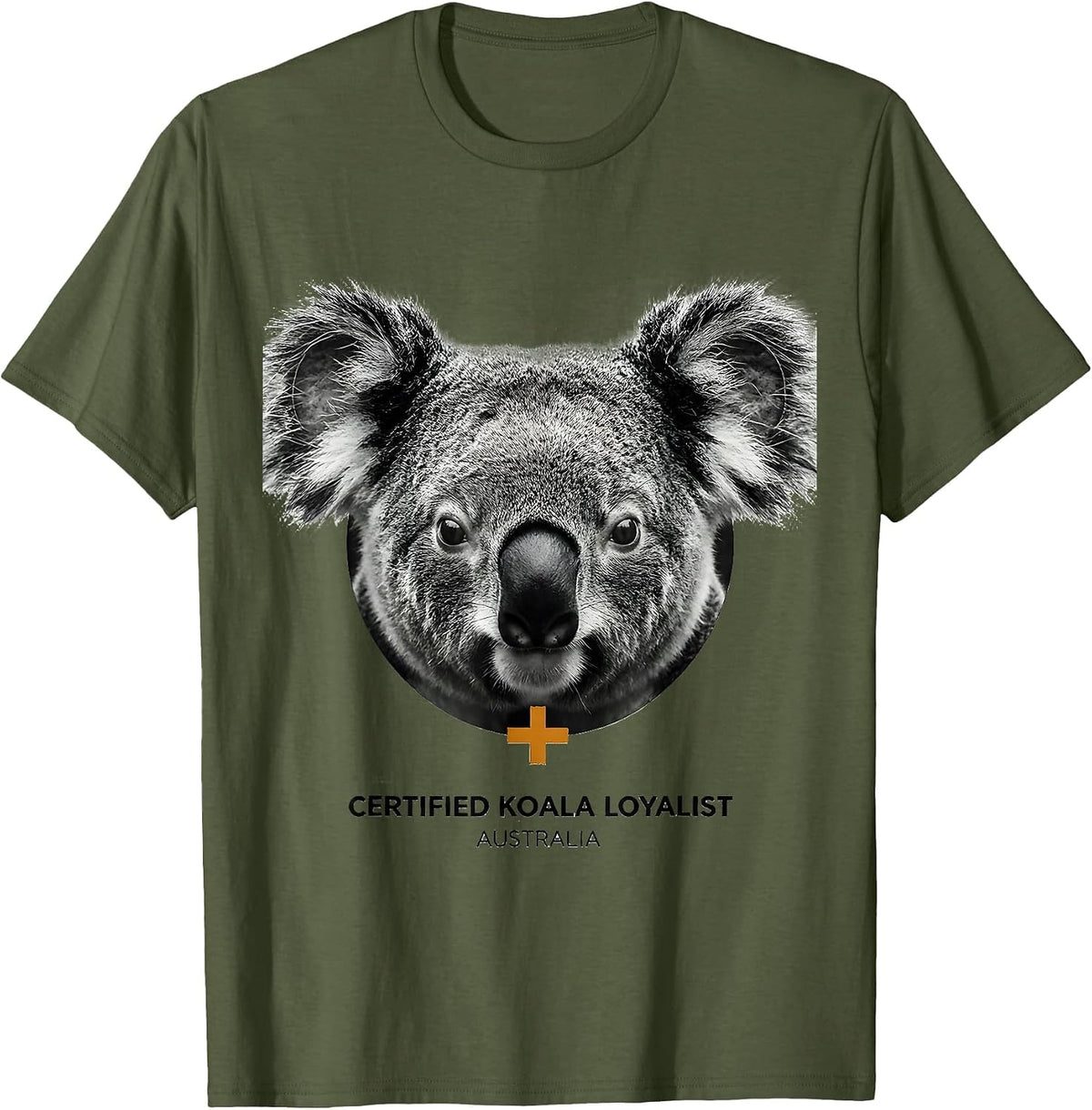 Men's Certified Koala Loyalist Australia National Pride Souvenir T-Shirt - Olive Green