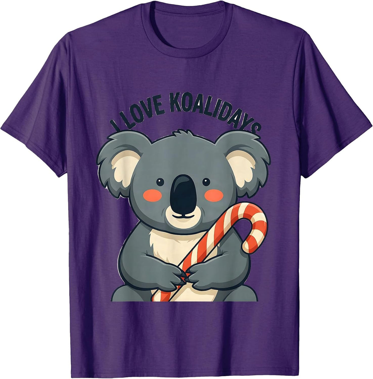 Men's I Love Koalidays Cute Koala Lover Holiday Novelty Christmas T-Shirt - Purple