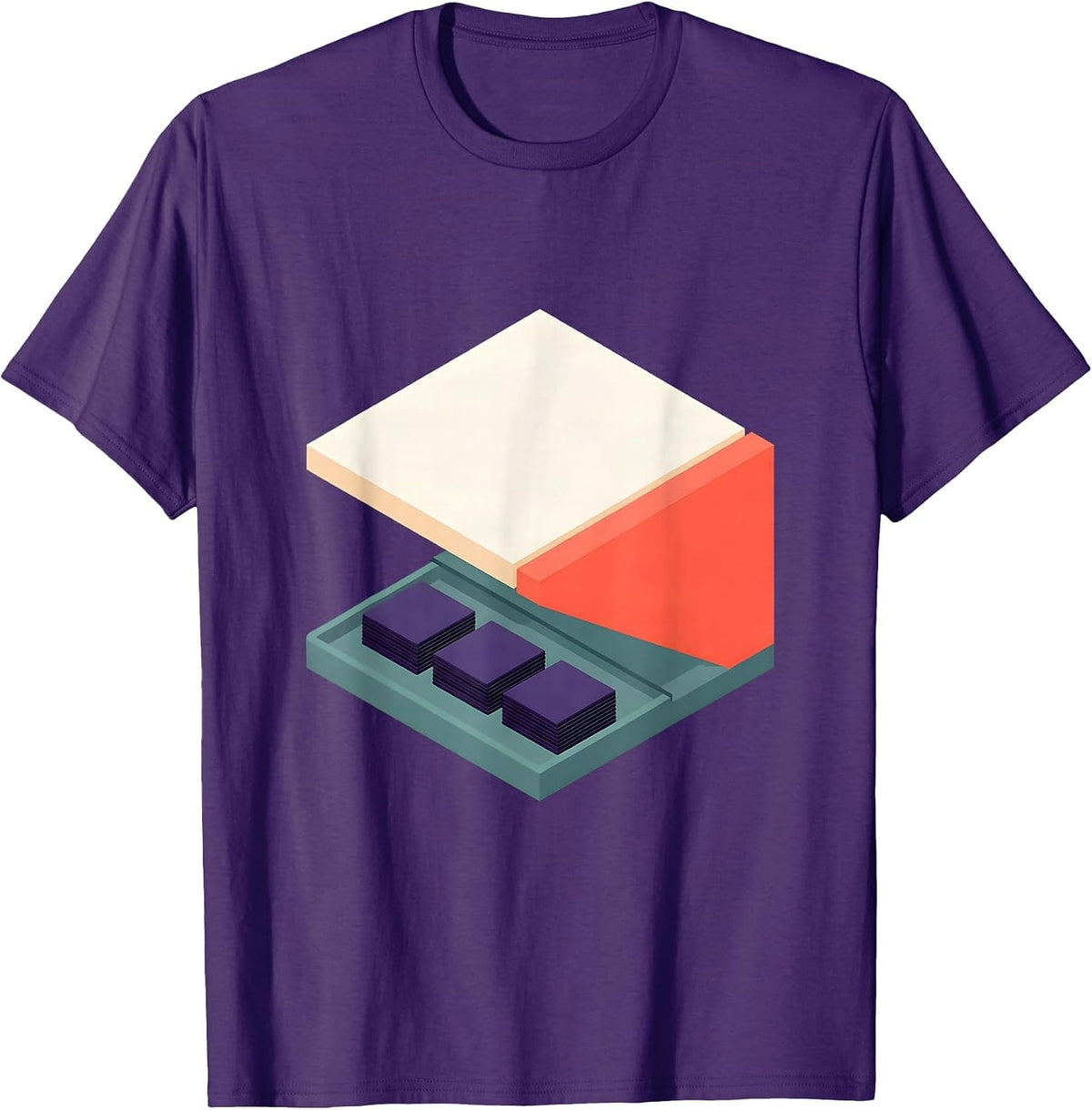 Men's Reply Console Isometric Vector AI Culture Humor T-Shirt - Purple