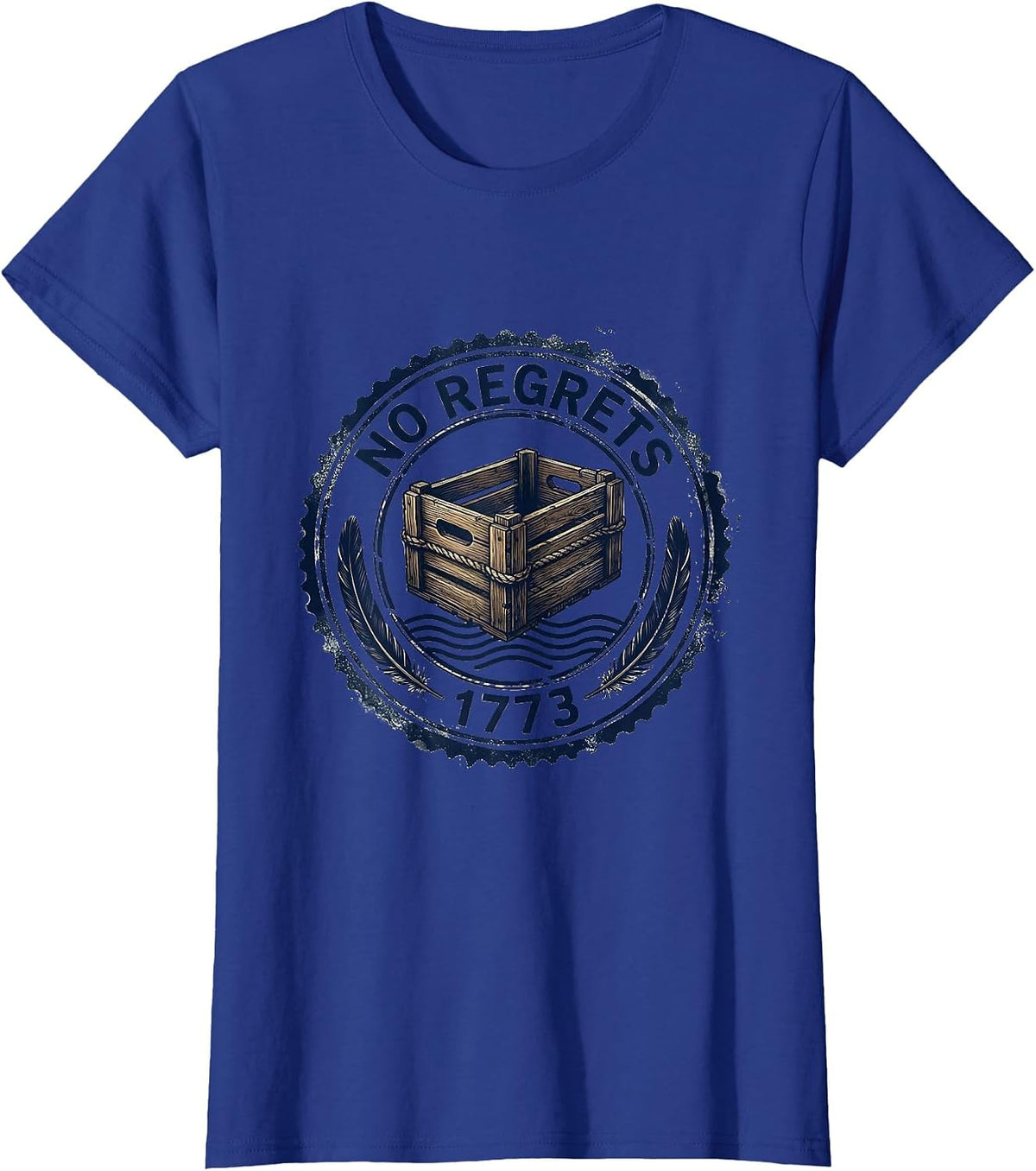 Women's No Regrets 1773 Rubber Stamp Funny History Teacher 4th T-Shirt - Royal Blue