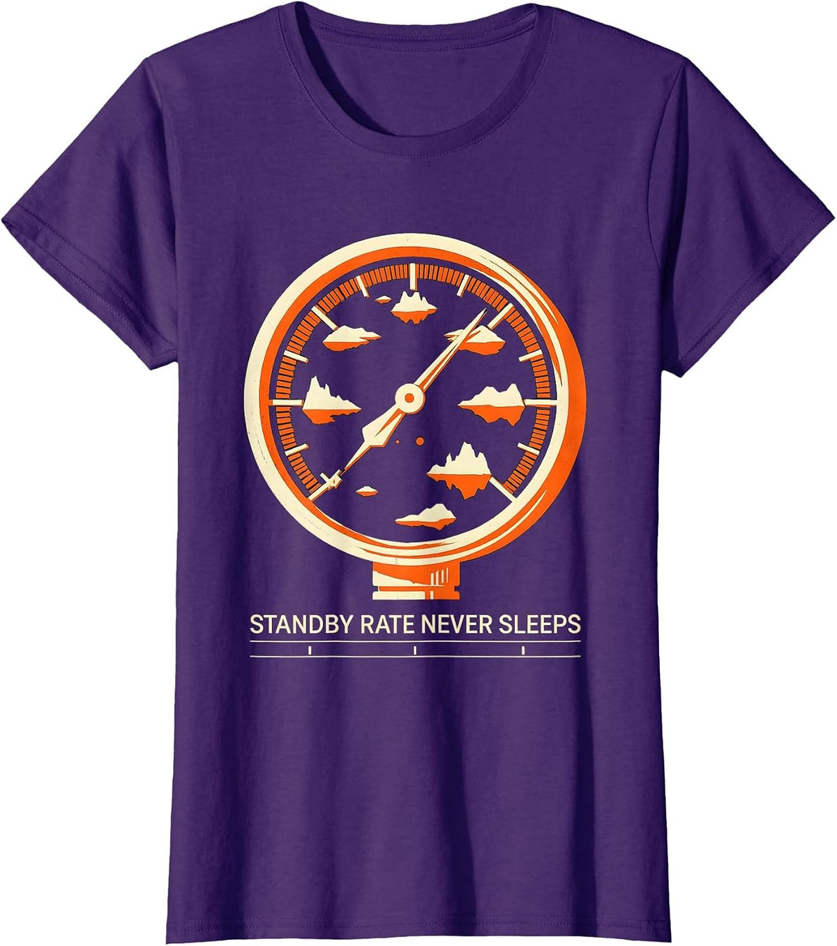 Women's Standby Rate Never Sleeps Funny Plumber Pipefitter T-Shirt - Purple