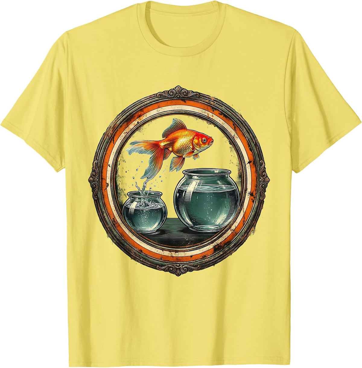 Men's Goldfish Bowl Leap SPED Teacher Gift T-Shirt - Lemon Yellow