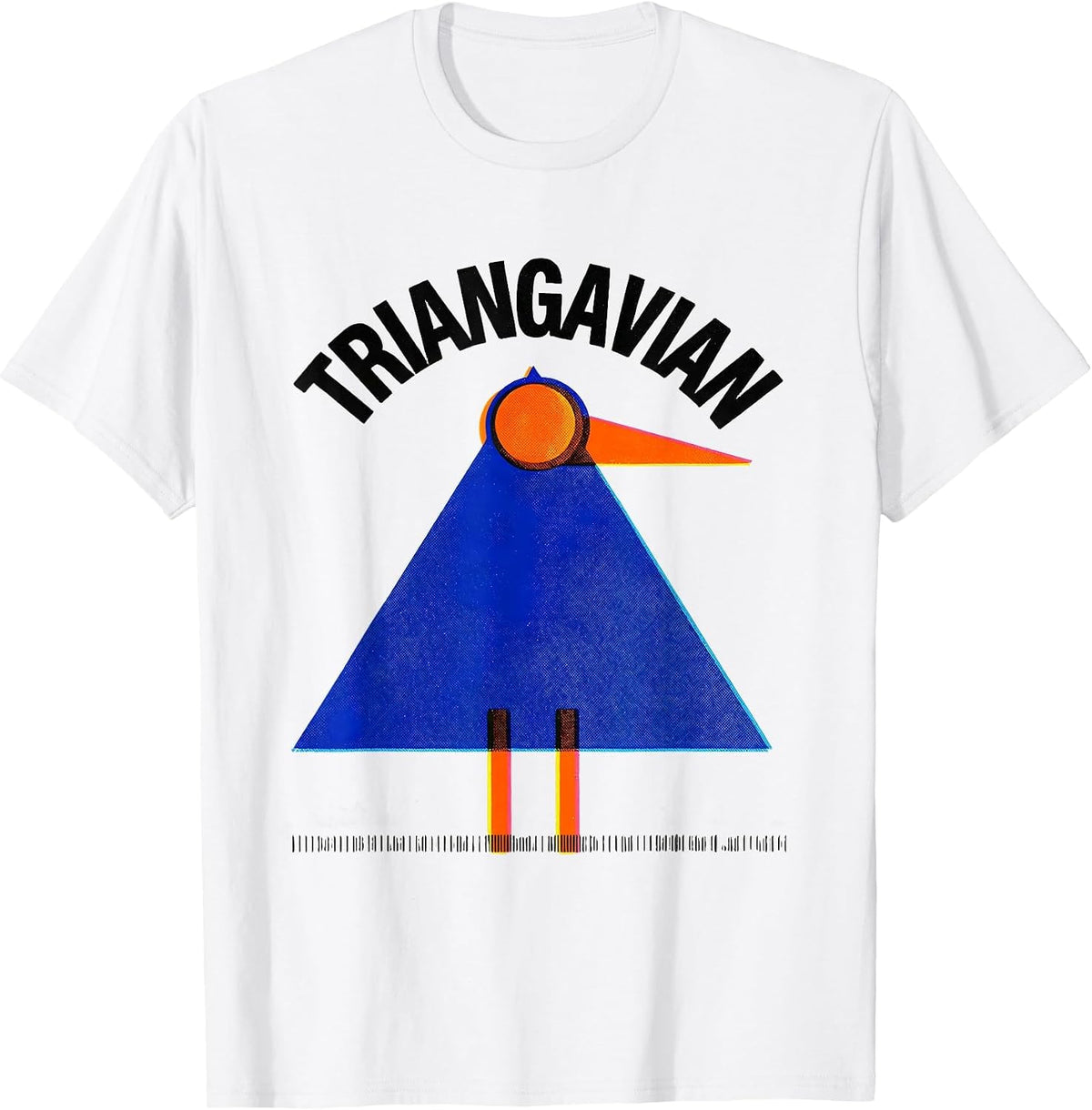 Men's Triangavian Risograph Math Teacher Geometry Pun Humor T-Shirt - White