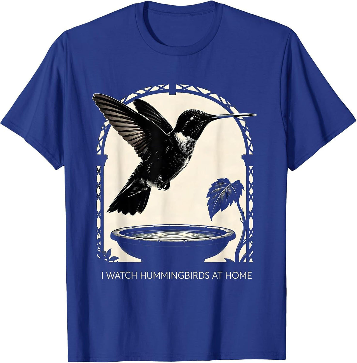 Men's I Watch Hummingbirds At Home Bird Lover Hummingbird Watcher T-Shirt - Royal Blue