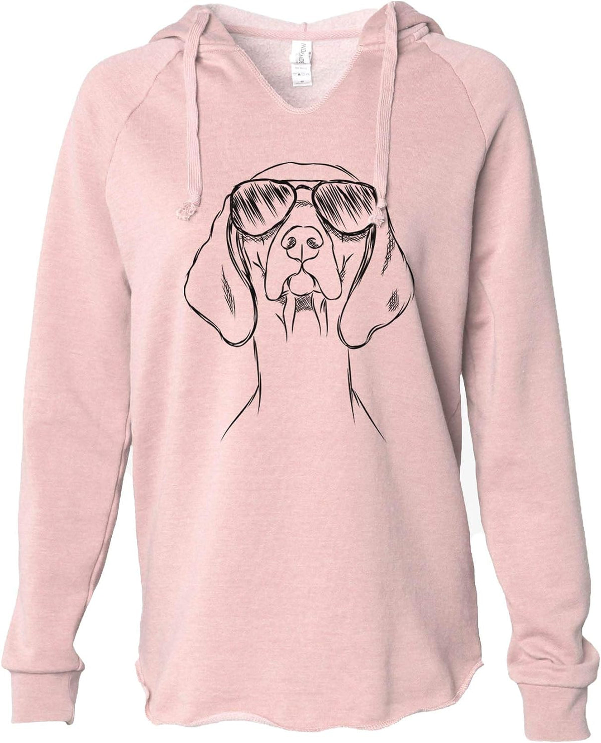 Inkopious Sawyer the Vizsla - Cali Wave Hooded Sweatshirt - Blush