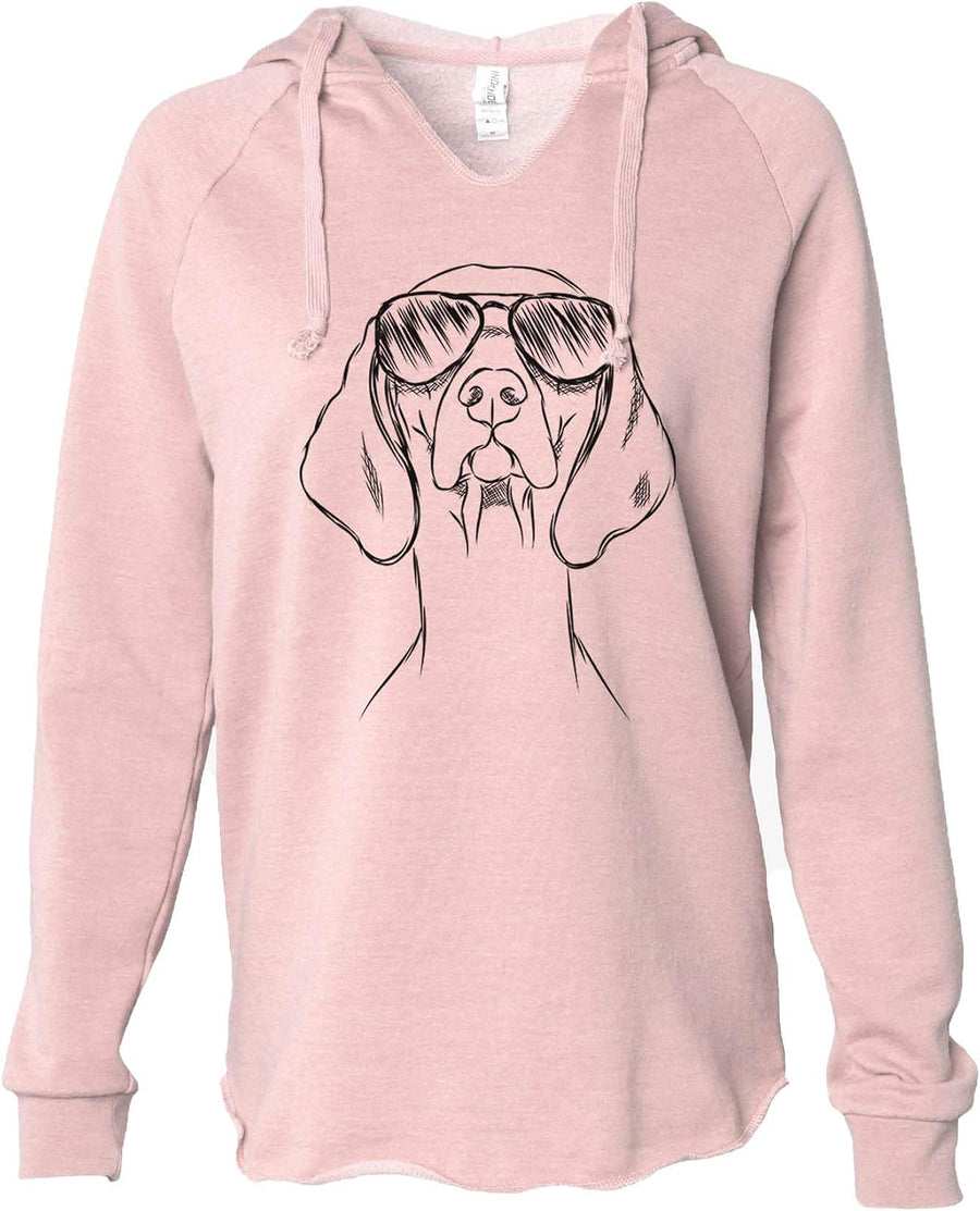 Inkopious Sawyer the Vizsla - Cali Wave Hooded Sweatshirt - Blush