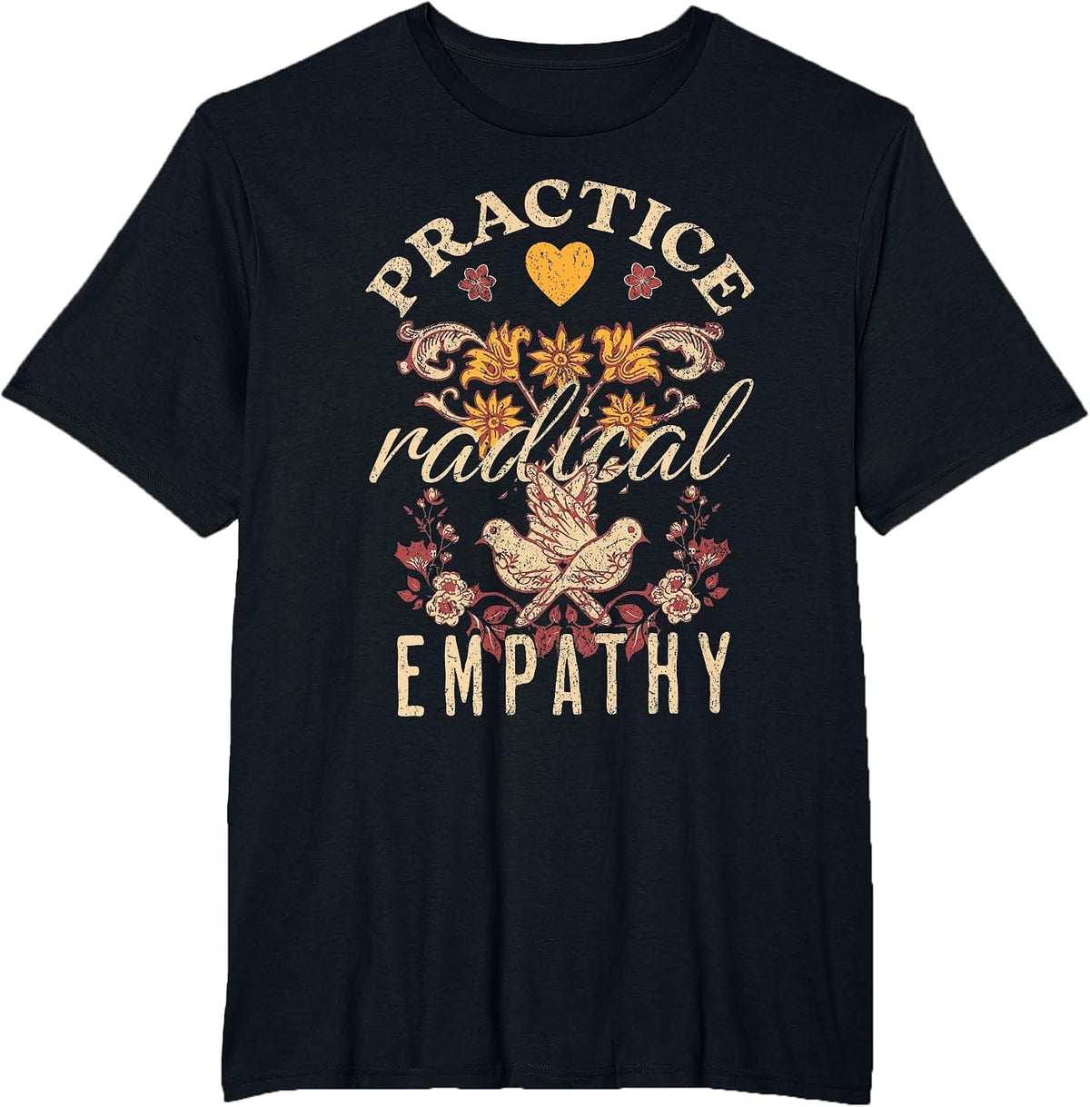 School Counselor Vintage Aesthetic Practice Radical Empathy T-Shirt - Black