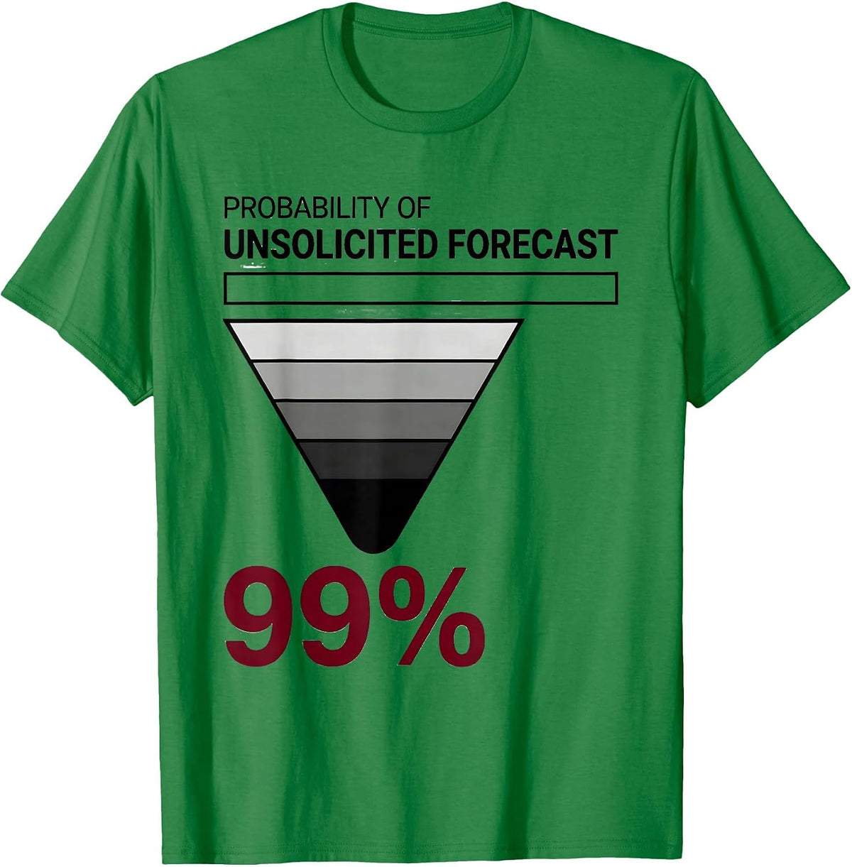 Men's Probability Of Unsolicited Forecast: 99% Meteorology Humor T-Shirt - Kelly Green