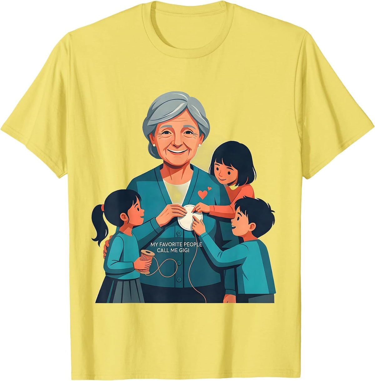 Men's My Favorite People Call Me Gigi Sentimental Grandmother Gift T-Shirt - Lemon Yellow