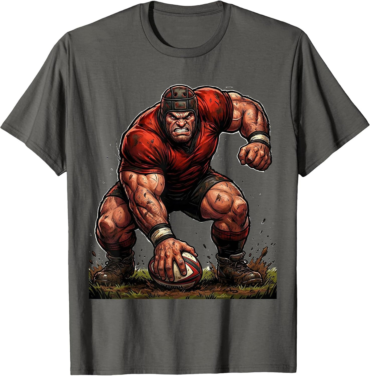 Rugby Number Eight Scrum Base Pickup Graphic T-Shirt - Asphalt Grey