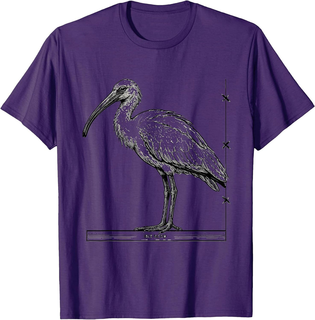 Men's Ibis Nerd Funny Bird Watching Birding Bird Lover T-Shirt - Purple