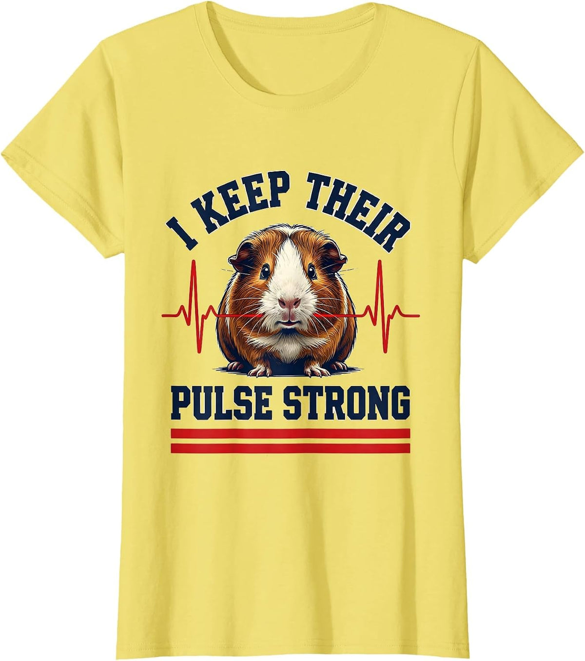 I Keep Their Pulse Strong Sports Vet Tech Veterinary T-Shirt - Lemon Yellow