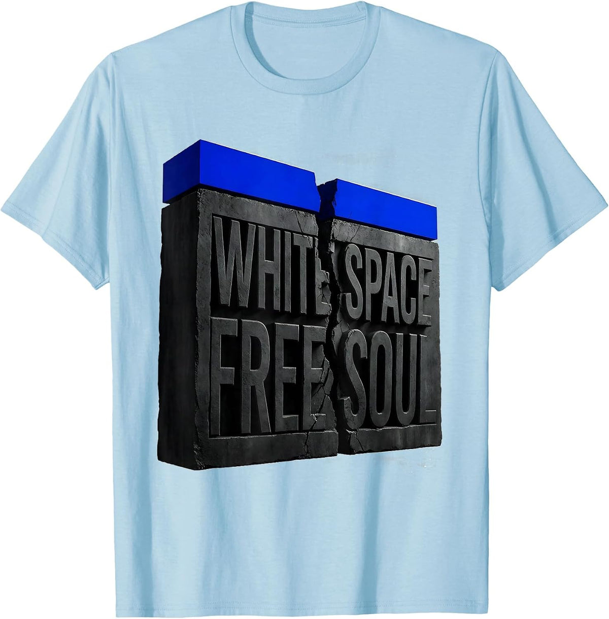 Men's White Space Free Soul Freedom Graphic Design T-Shirt - Baby Blue