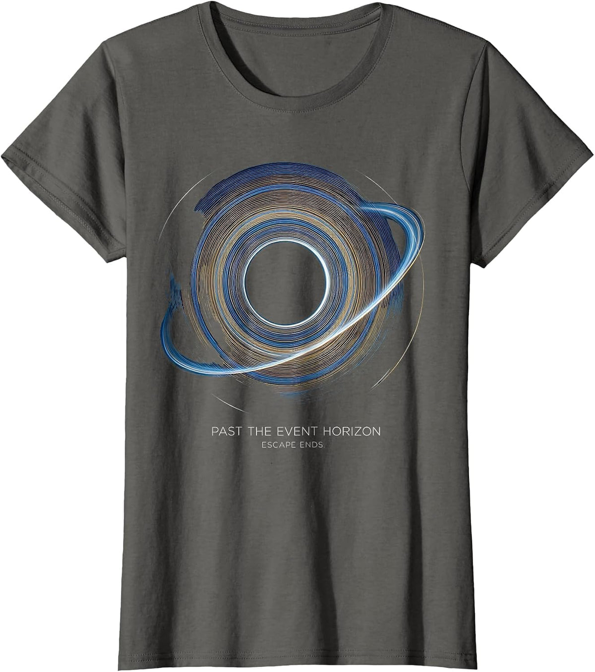 Past The Event Horizon, Escape Ends Cosmic Astrophysics T-Shirt, Women, Asphalt Grey, 3X-Large - As Pictured