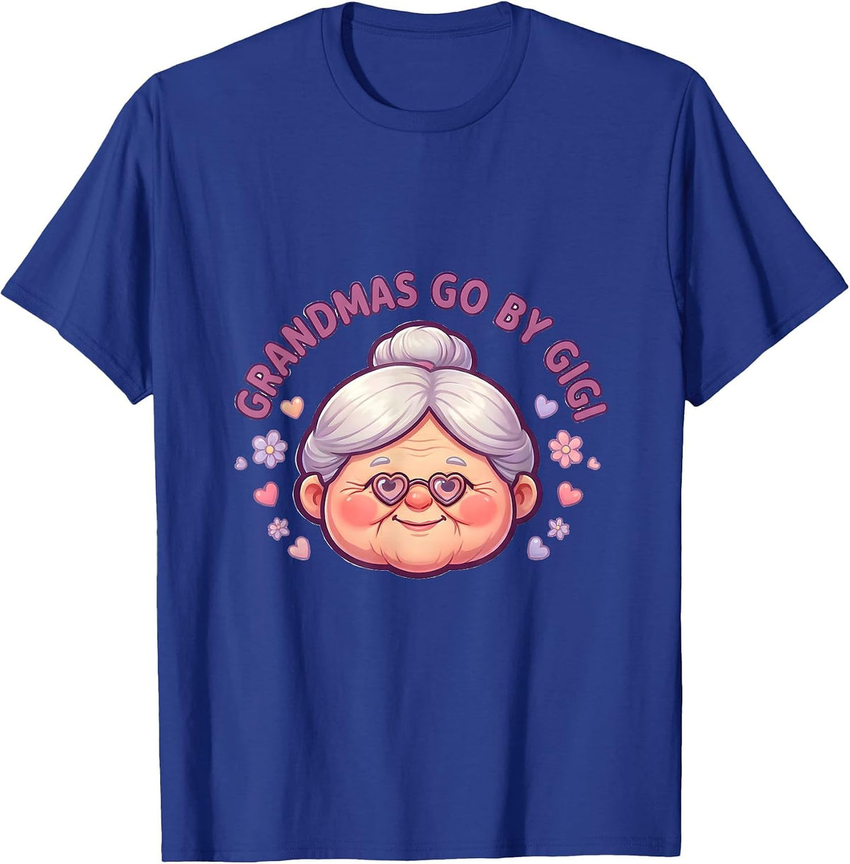 Grandmas Go By Gigi Grandmother Design T-Shirt - Royal Blue