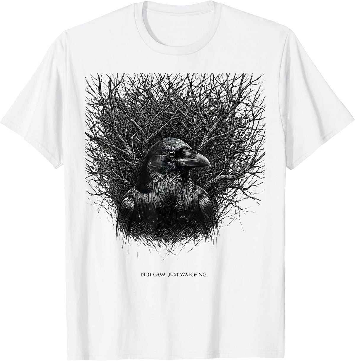 Men's Not Grim, Just Watching Sentimental Nature Wildlife Lover T-Shirt - White