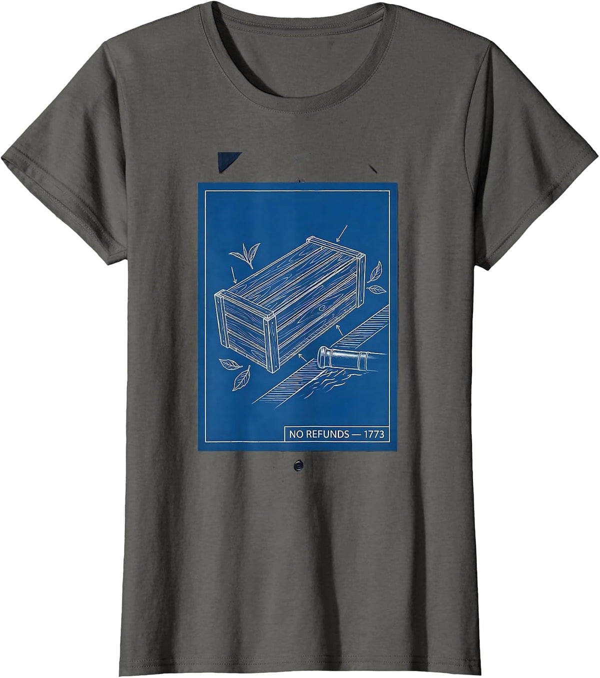 Women's No Refunds, 1773 Funny History Teacher Spilling The Tea Pun T-Shirt - Asphalt Grey