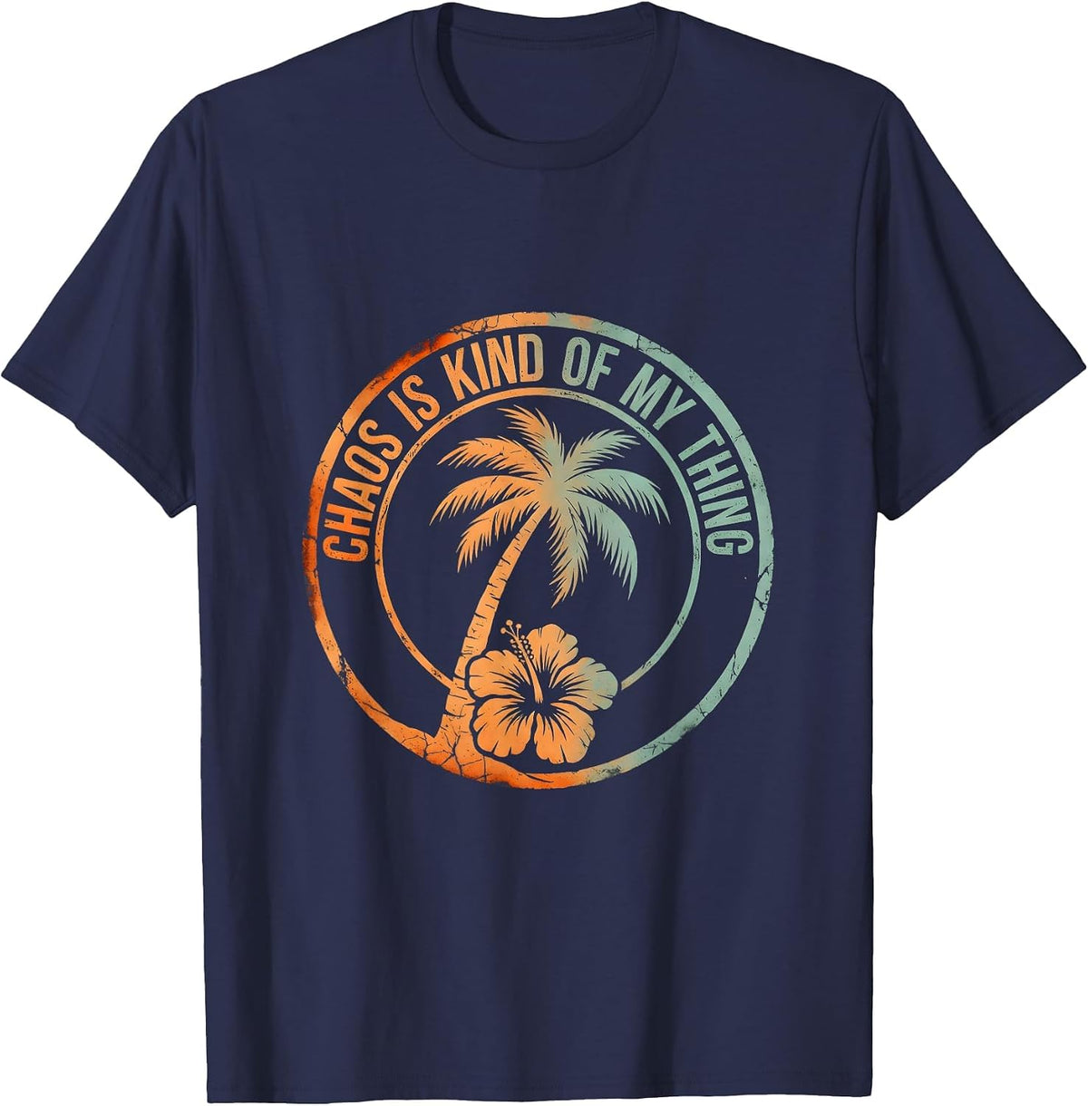 Chaos Is Kind Of My Thing Coordinator Design T-Shirt - Navy Blue