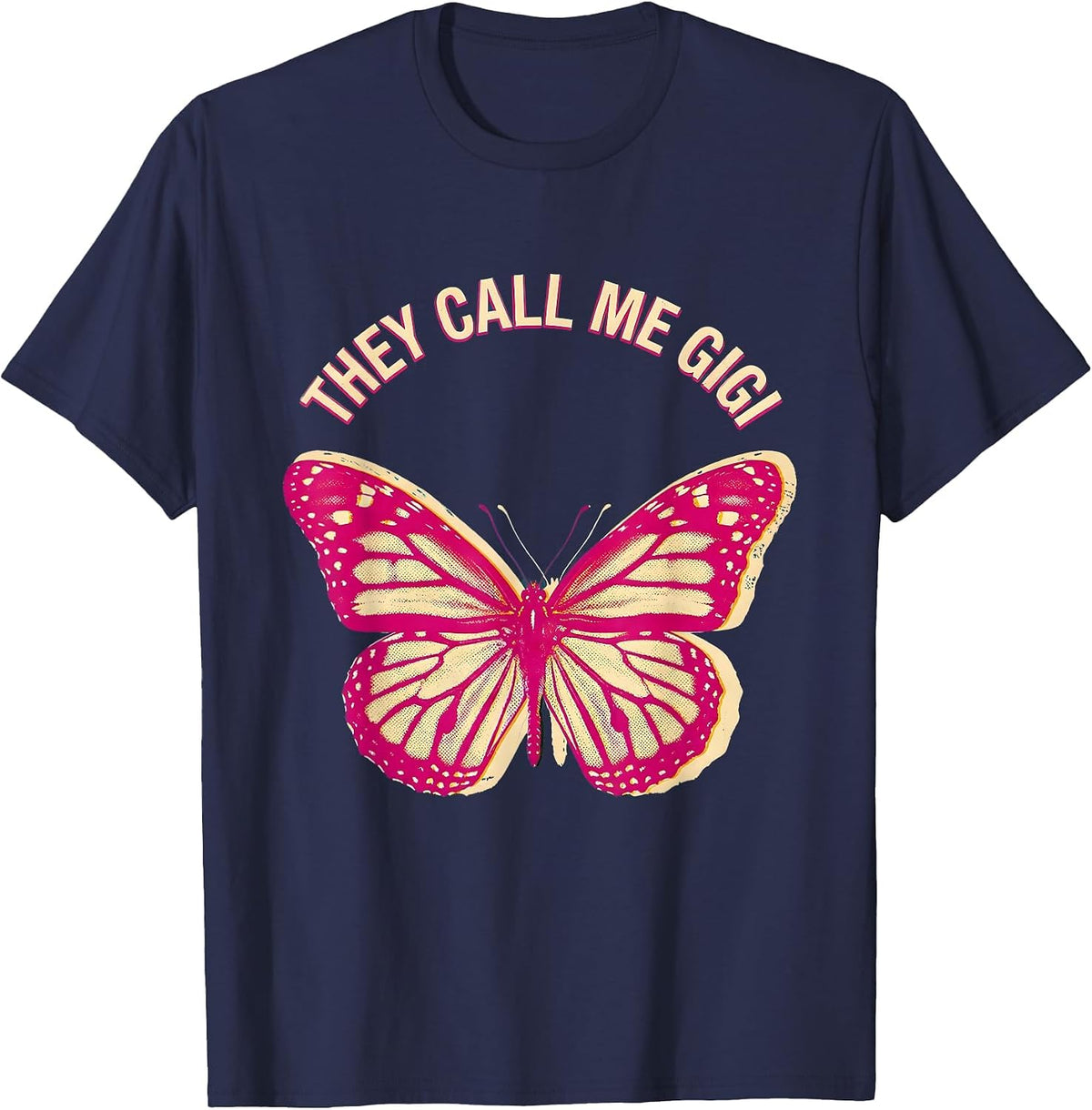 They Call Me Gigi Grandma Gift Design T-Shirt - Navy Blue