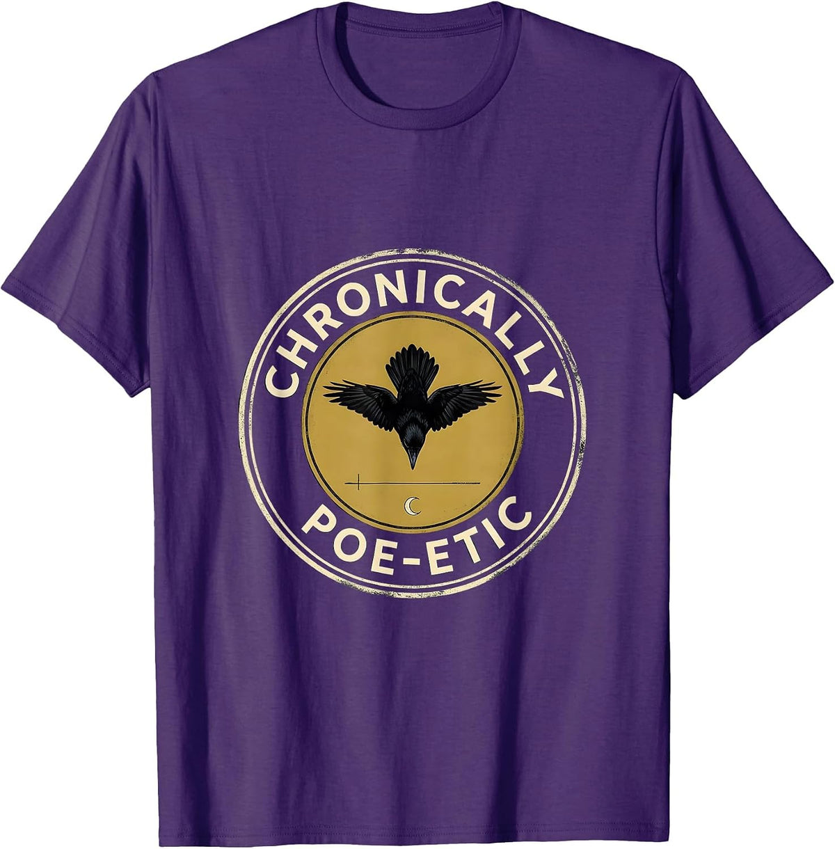 Men's Chronically Poe-etic Gothic Edgar Allan Poe Literary Fan T-Shirt - Purple