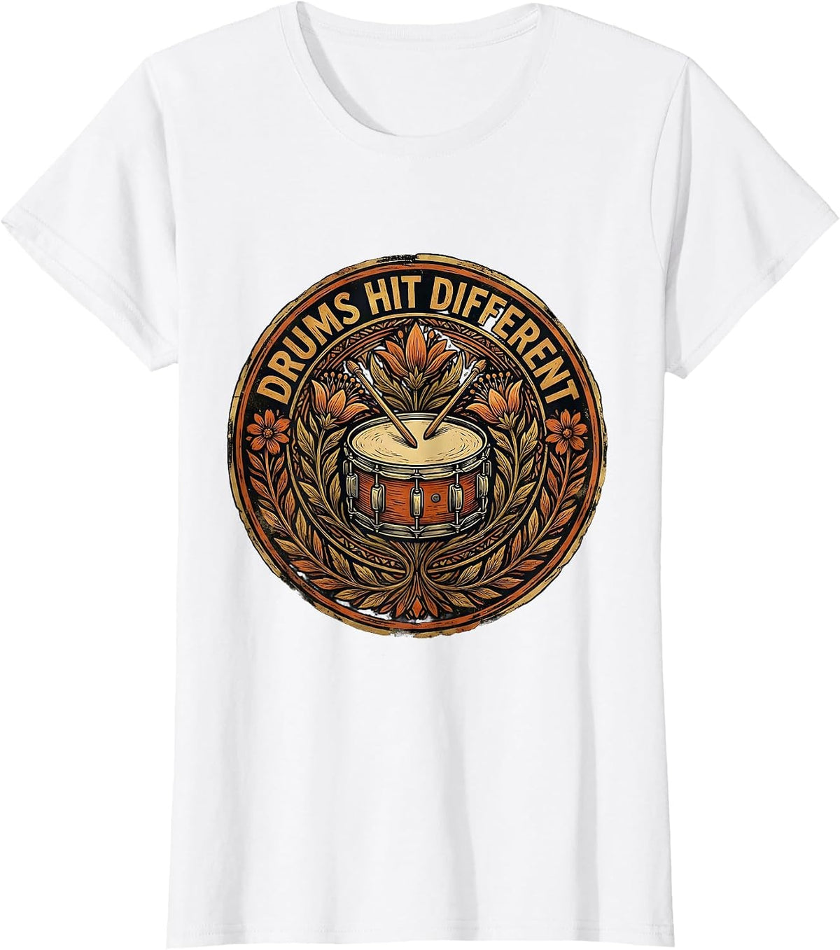 Drums Hit Different Drummer Music Design T-Shirt - White