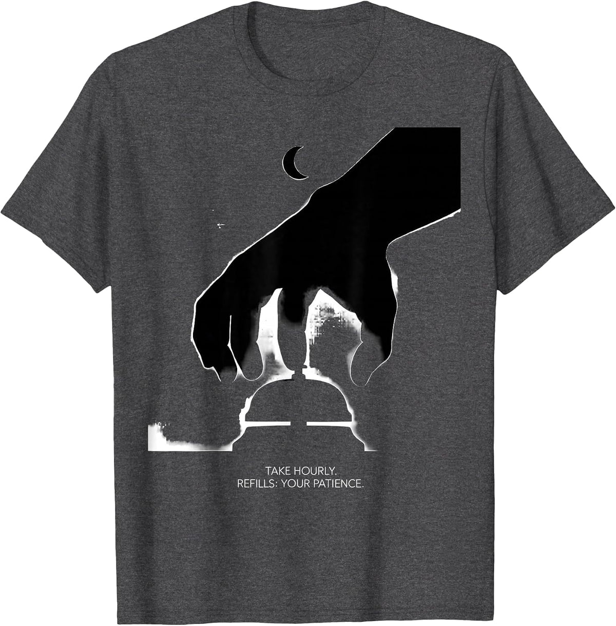 Take Hourly Refills Your Patience Funny Pharmacy Tech T-Shirt - Dark Heather Grey