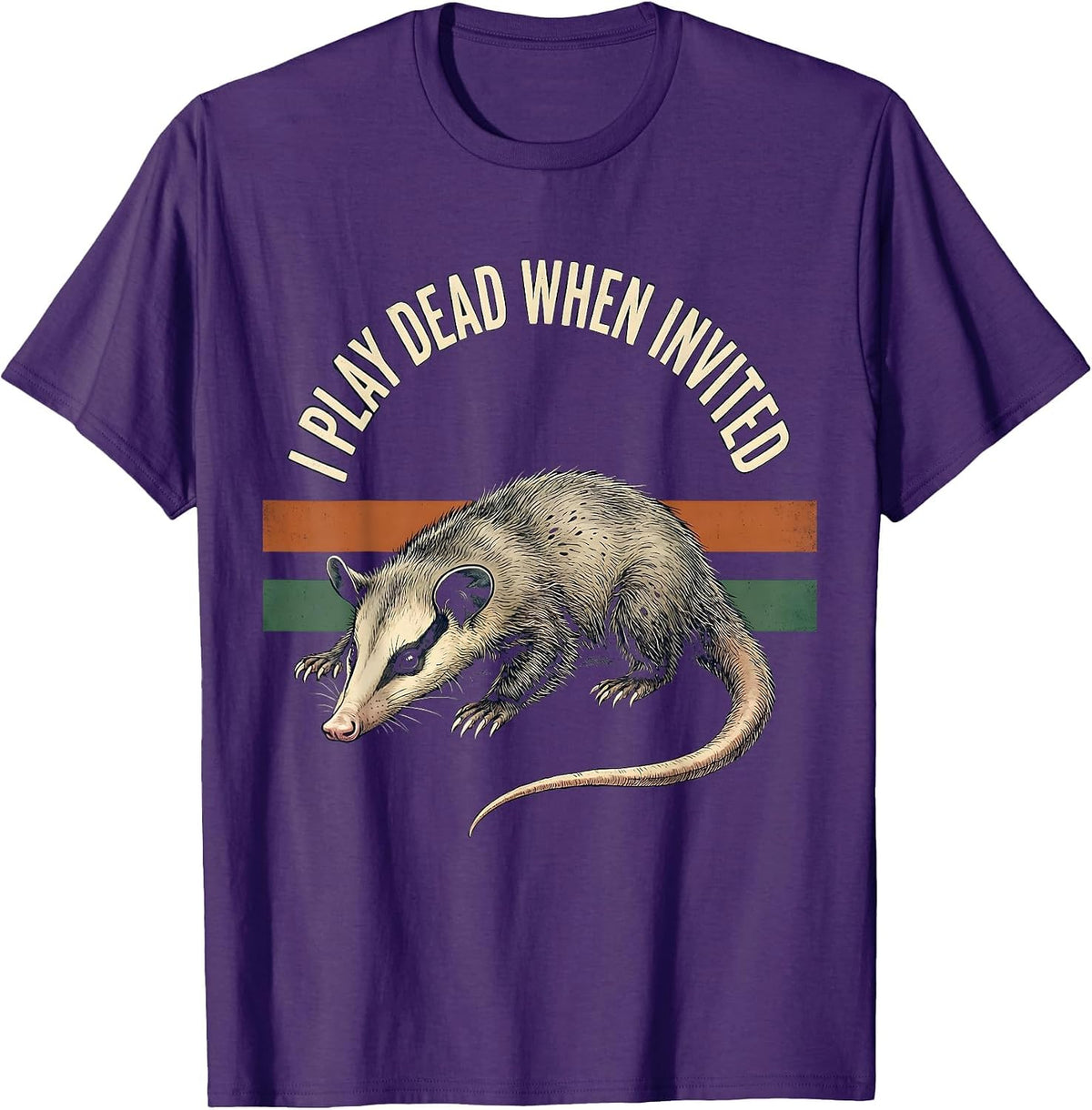 Men's I Play Dead When Invited Funny Opossum Meme Vintage T-Shirt - Purple