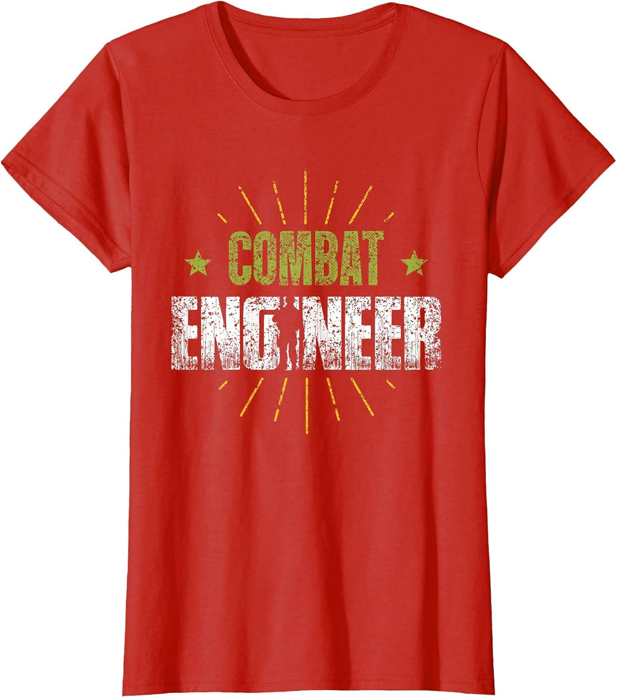 Combat Engineer Veteran's Day Veterans Combat Veteran T-Shirt - Red