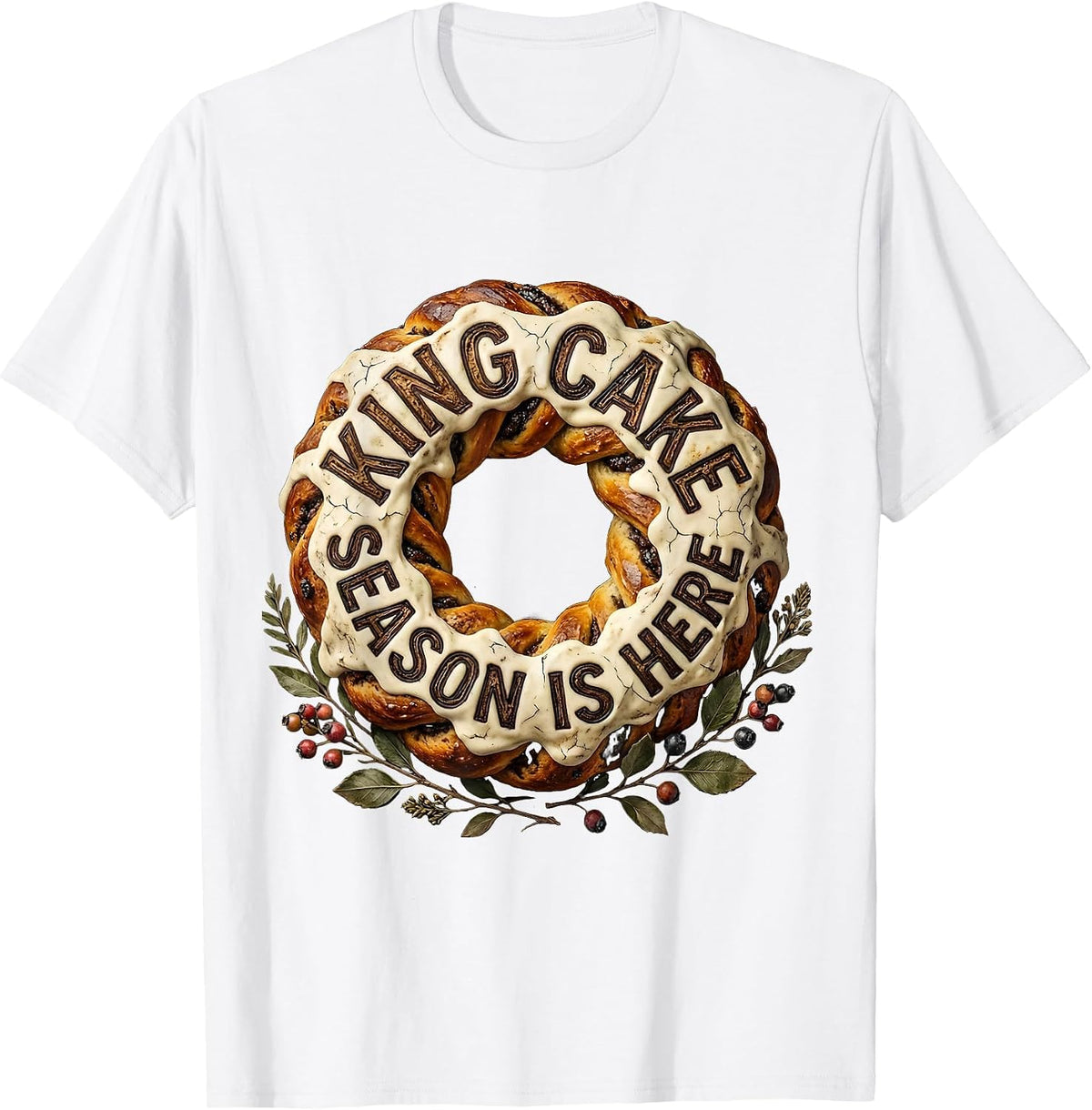 Men's King Cake Season Is Here Mardi Gras Design T-Shirt - White